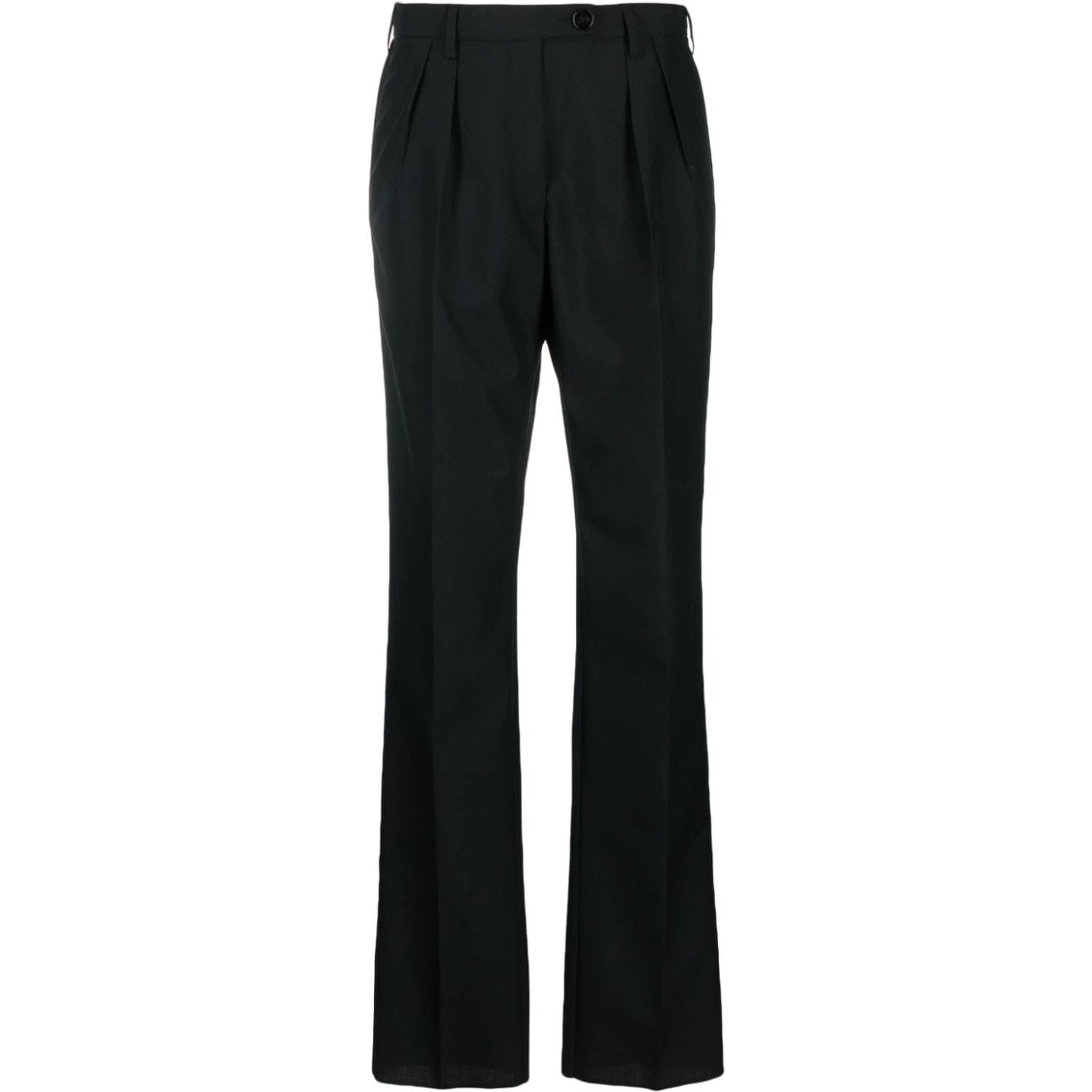 Wool Blend Trousers In Black