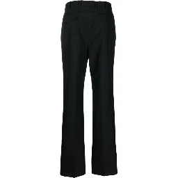 Wool Blend Trousers In Black