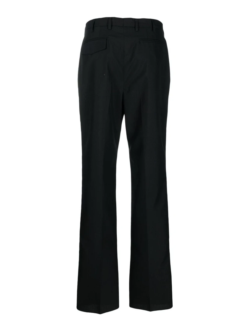 Wool Blend Trousers In Black
