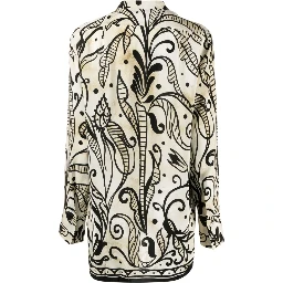 floral-print silk pyjama shirt