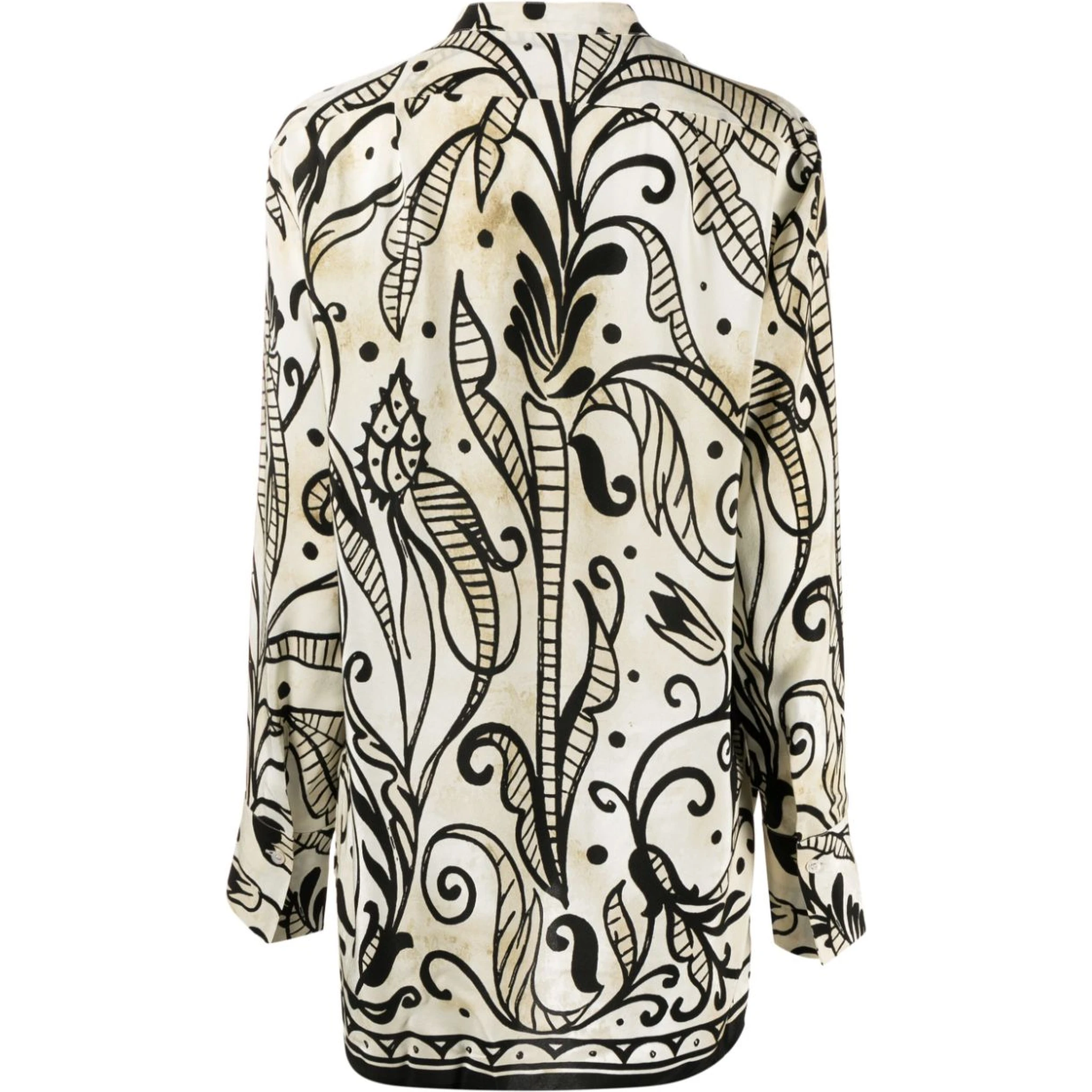 floral-print silk pyjama shirt