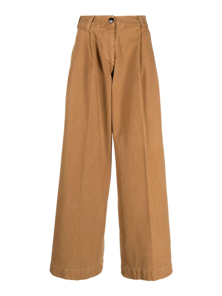 high-waisted wide-leg trousers