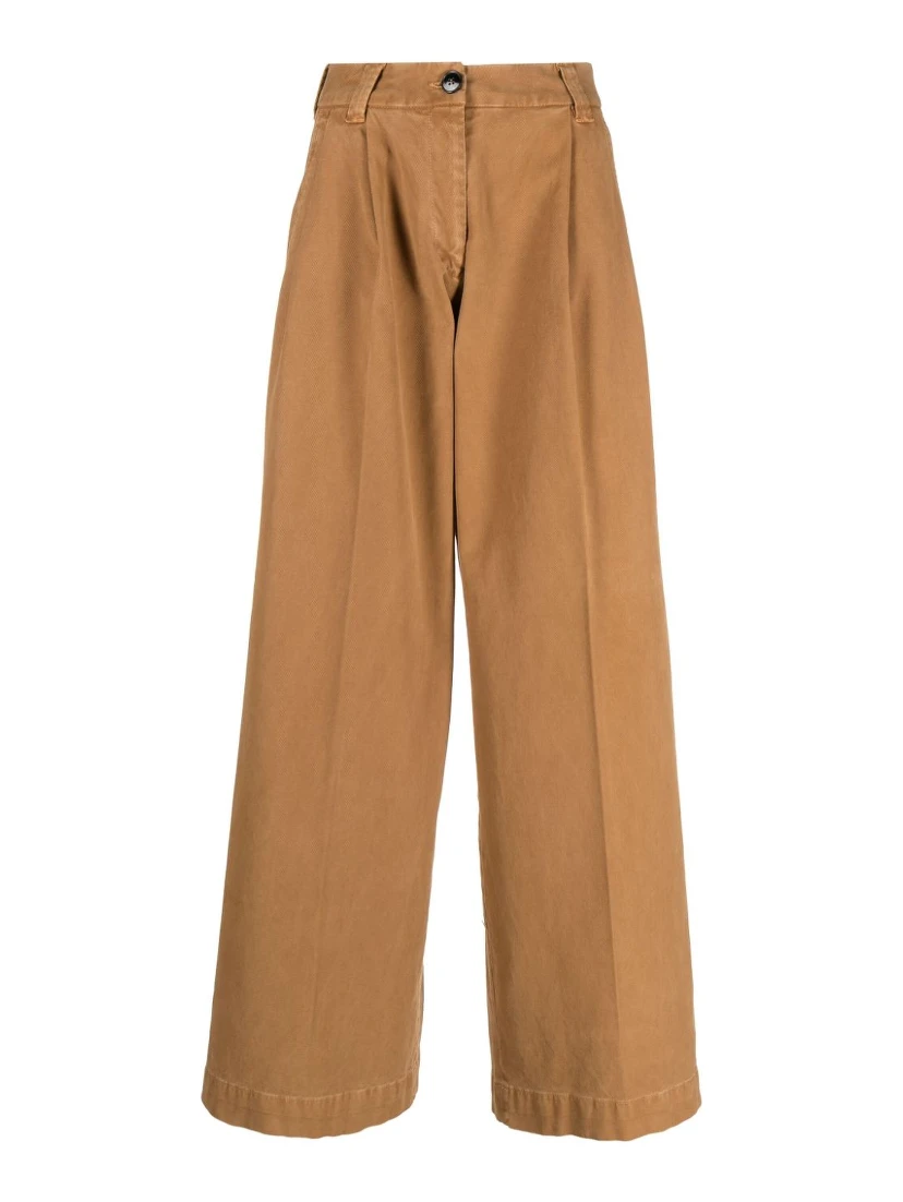 high-waisted wide-leg trousers