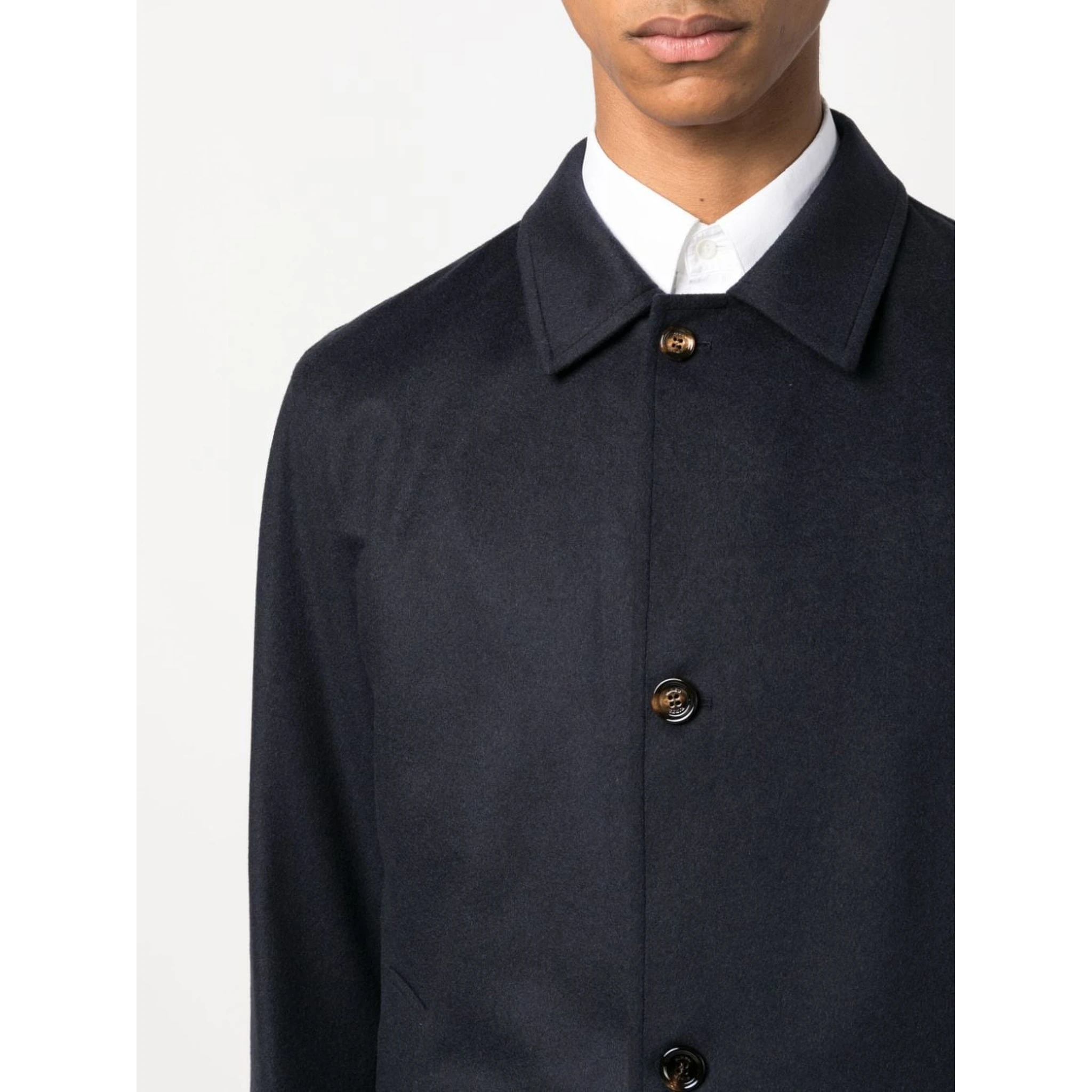 Kired button-fastening collared coat