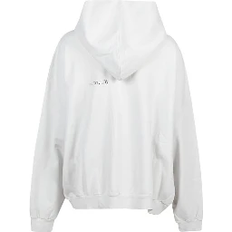 Cotton Hoodie Front Pocket In White