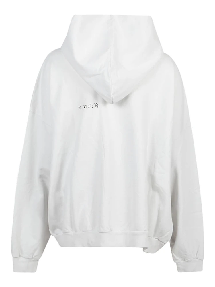 Cotton Hoodie Front Pocket In White alternative