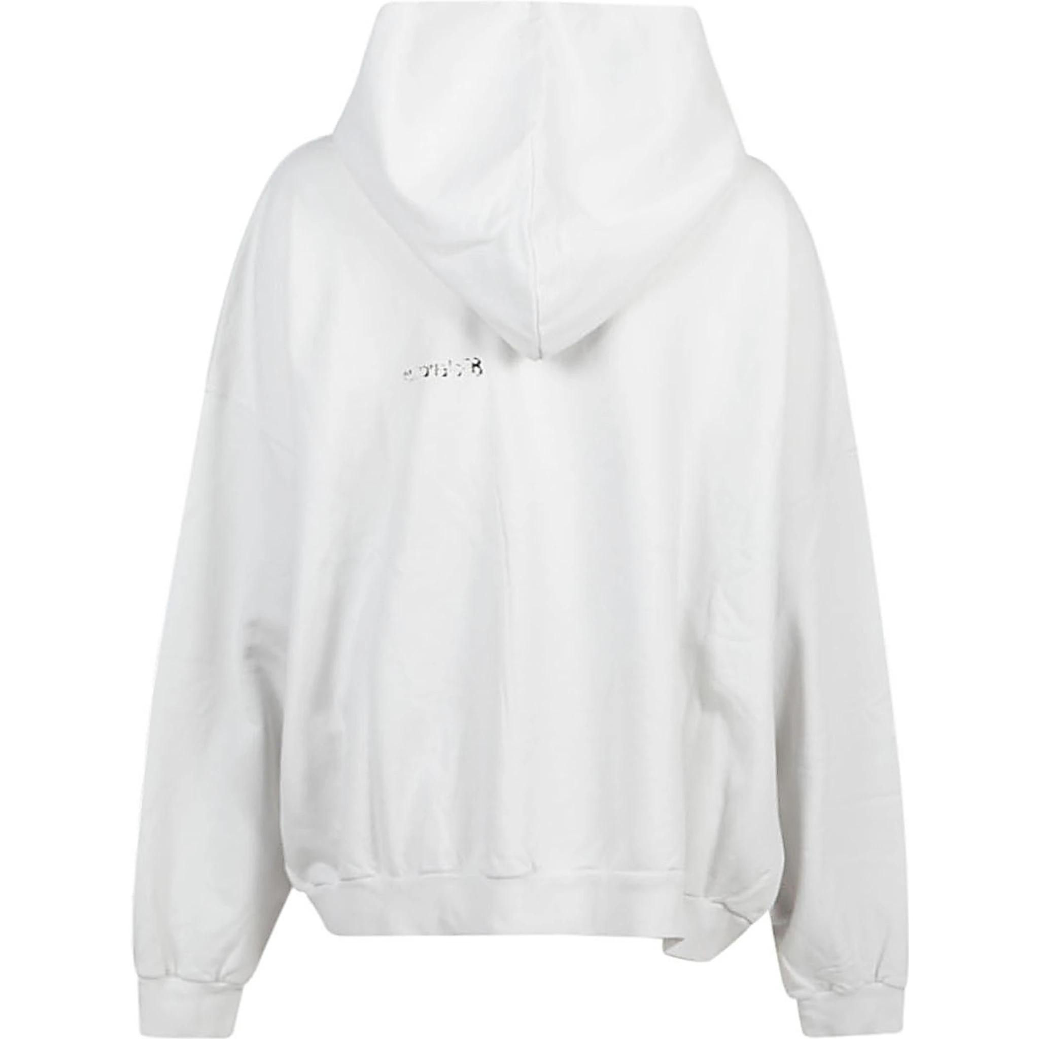 Cotton Hoodie Front Pocket In White
