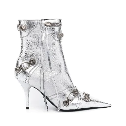 Silver Silver Leather Boot