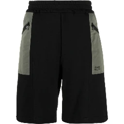 two-tone elasticated track shorts
