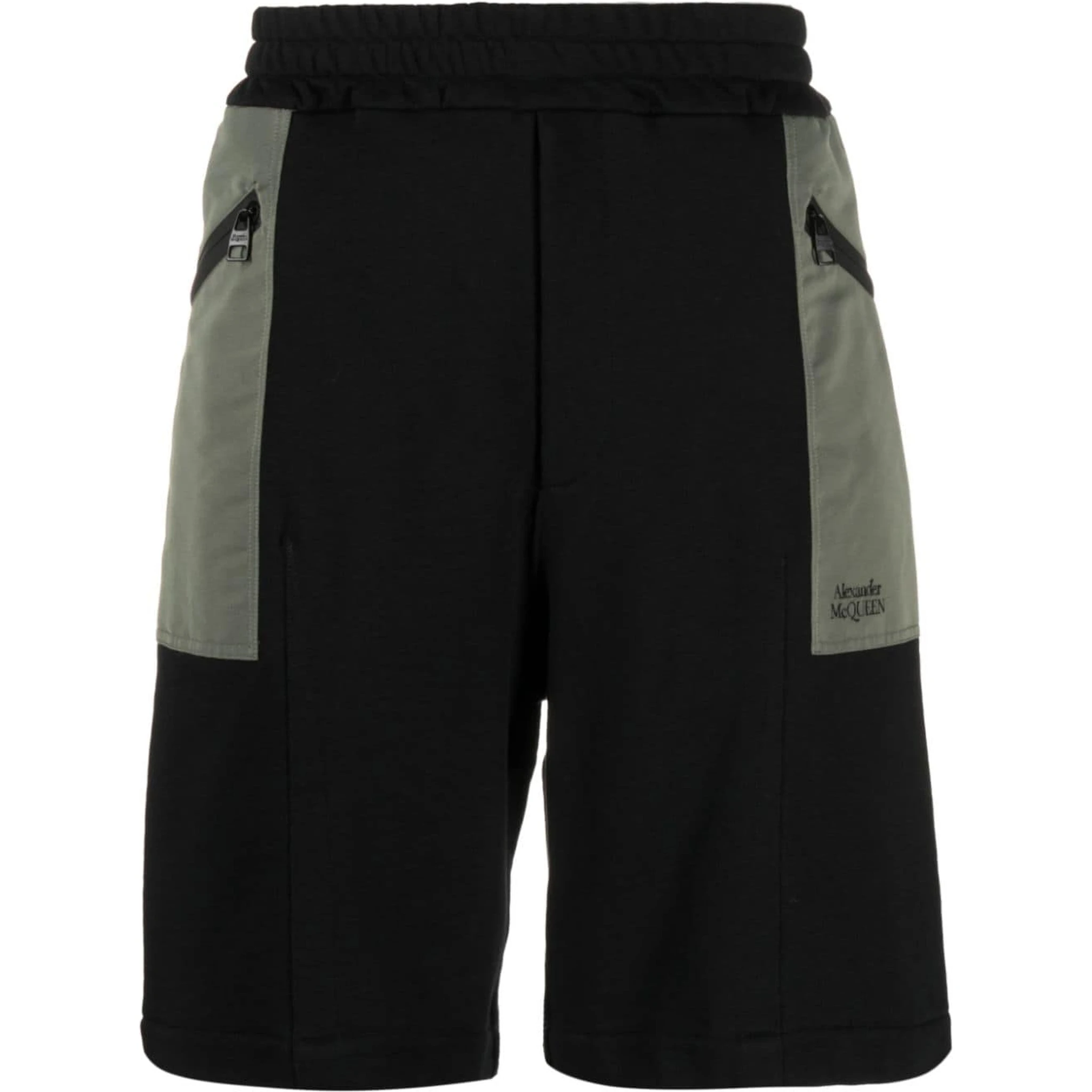 two-tone elasticated track shorts