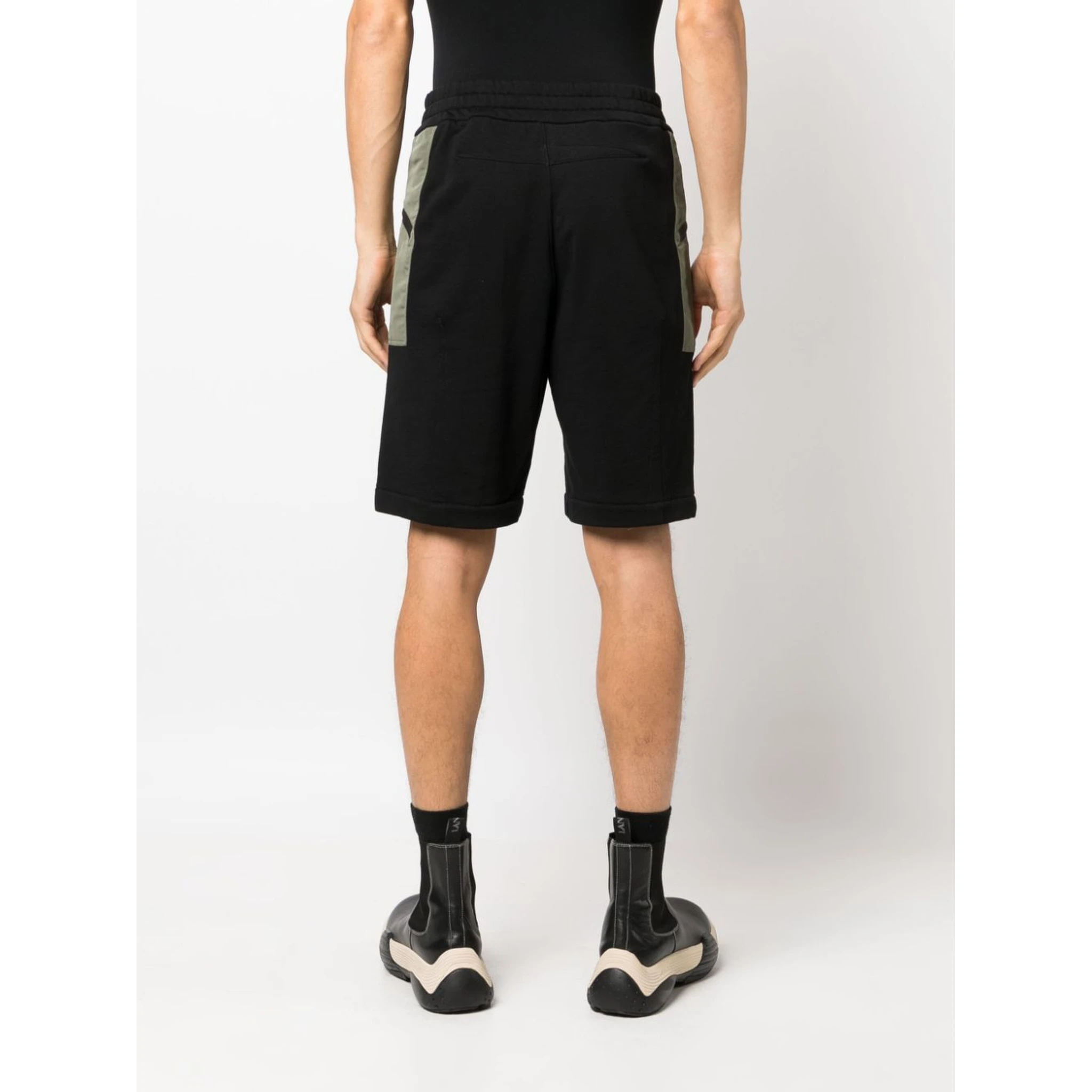 two-tone elasticated track shorts