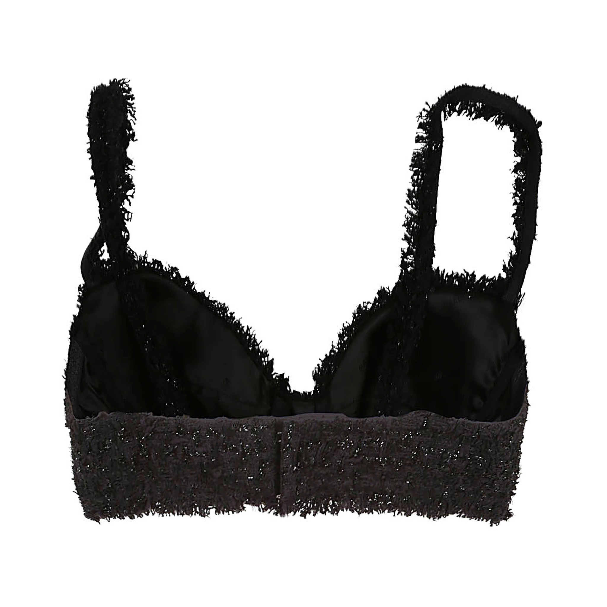 Adjustable Straps Textured Fabric Top In Black