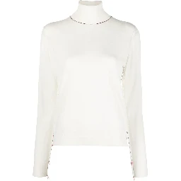 Wool Sweater With Inside-out Seams In White