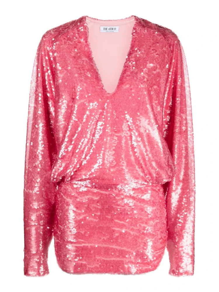 Gael Sequin-embellished Minidress In Pink