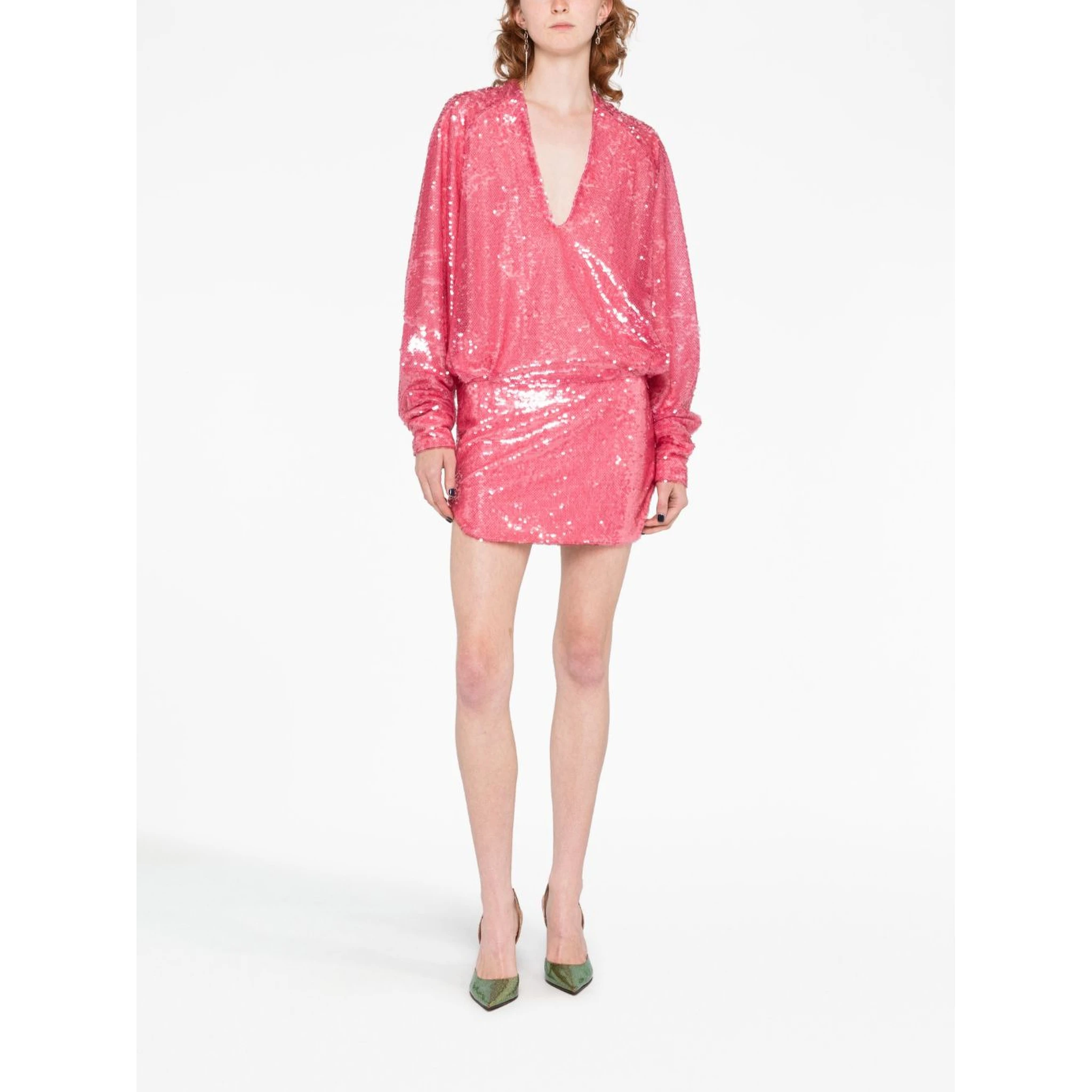 Gael Sequin-embellished Minidress In Pink