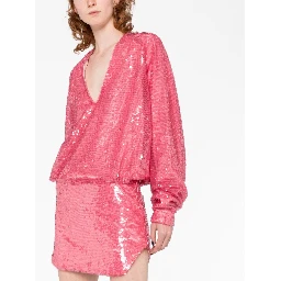 Gael Sequin-embellished Minidress In Pink