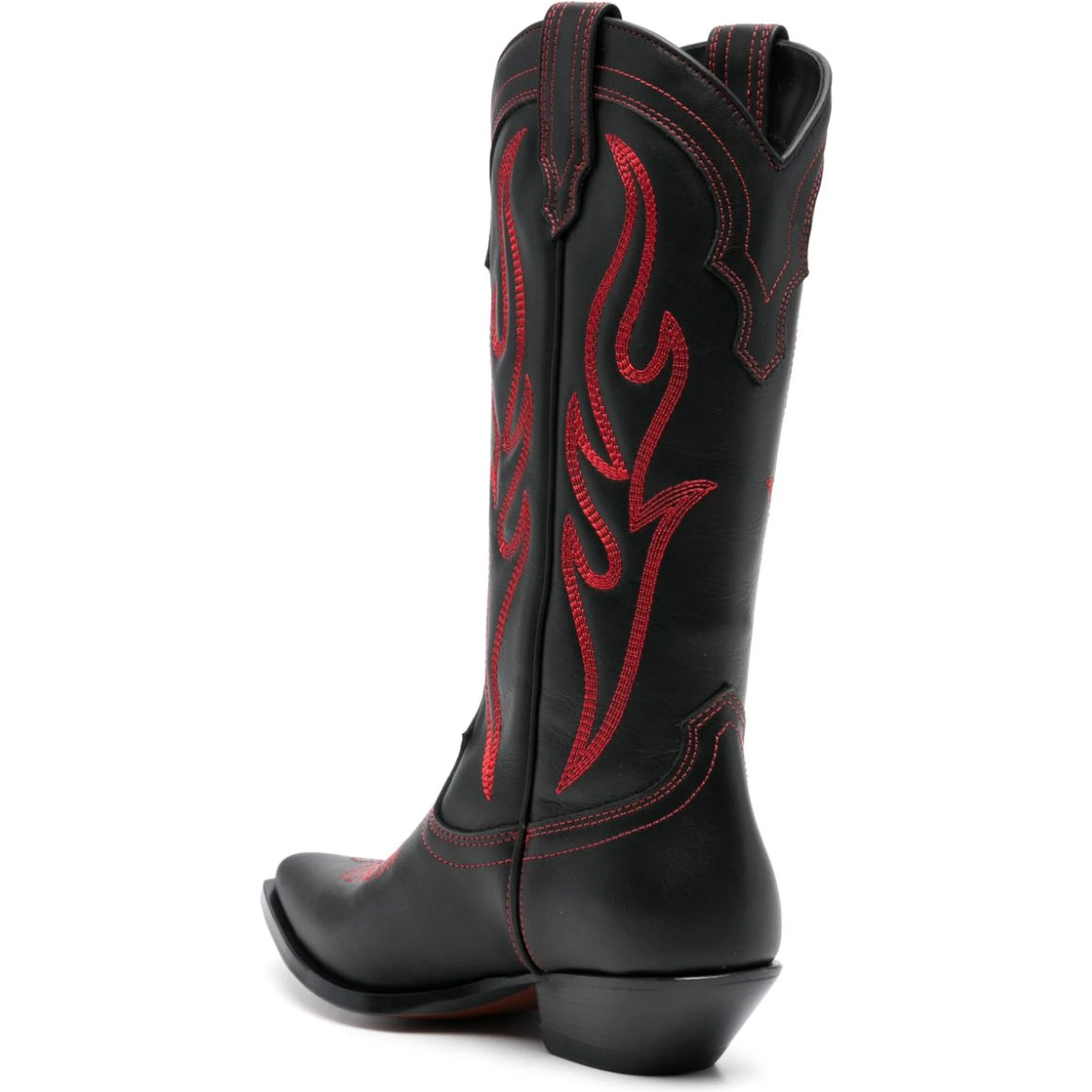 Black Embroidered Suede Western Boot