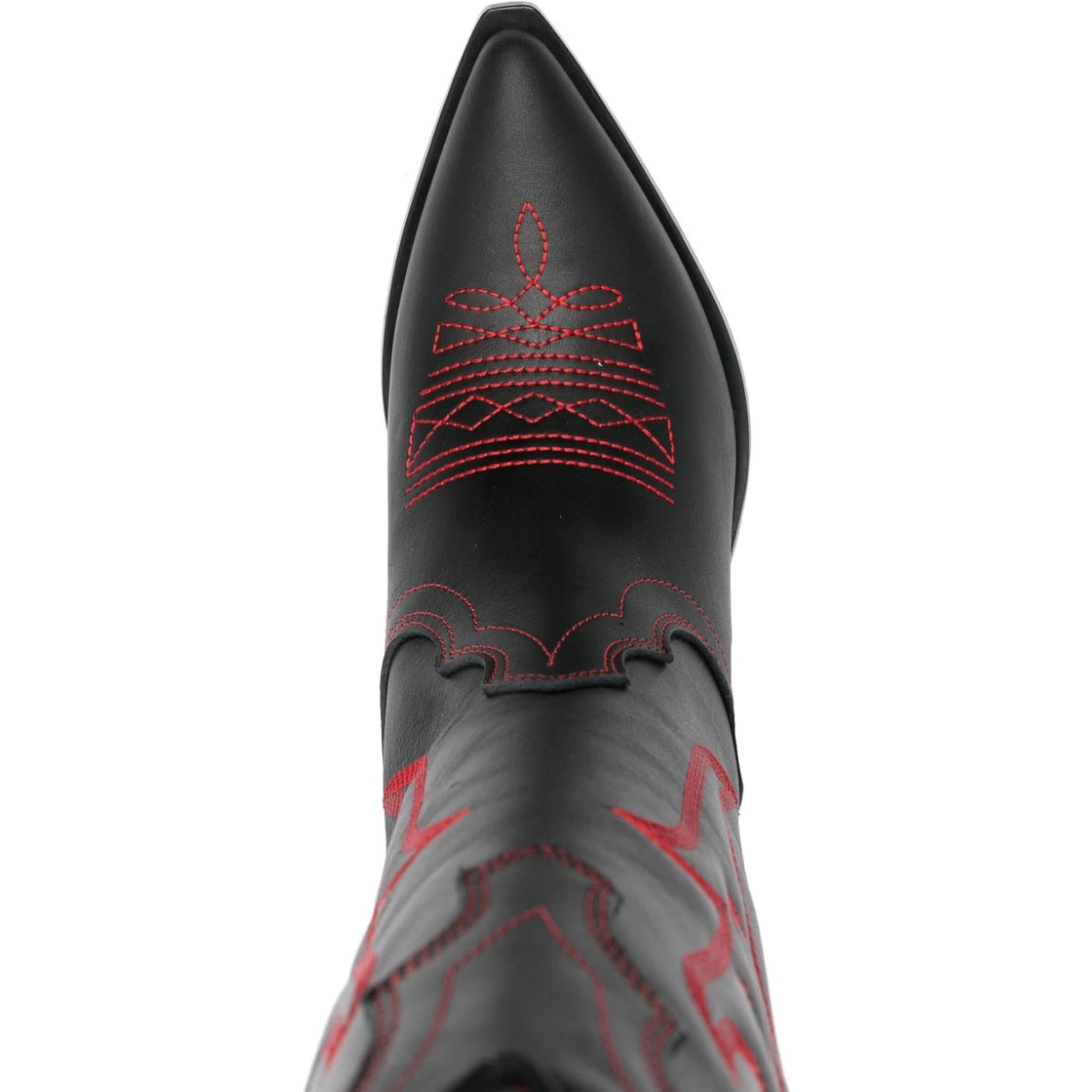 Black Embroidered Suede Western Boot