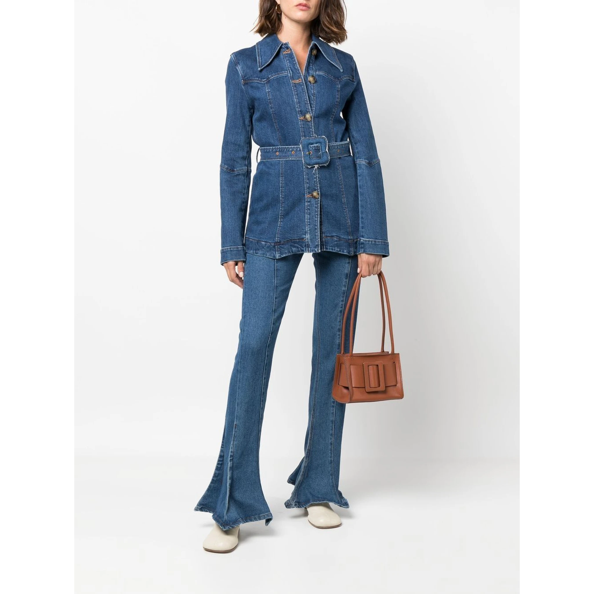 Soft Leather Tote Bag With Adjustable Strap In Brown