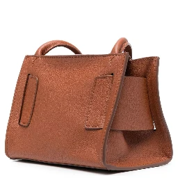 Soft Leather Tote Bag With Adjustable Strap In Brown