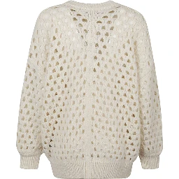 Wool Jumper With Balloon Sleeves And Crew Neck