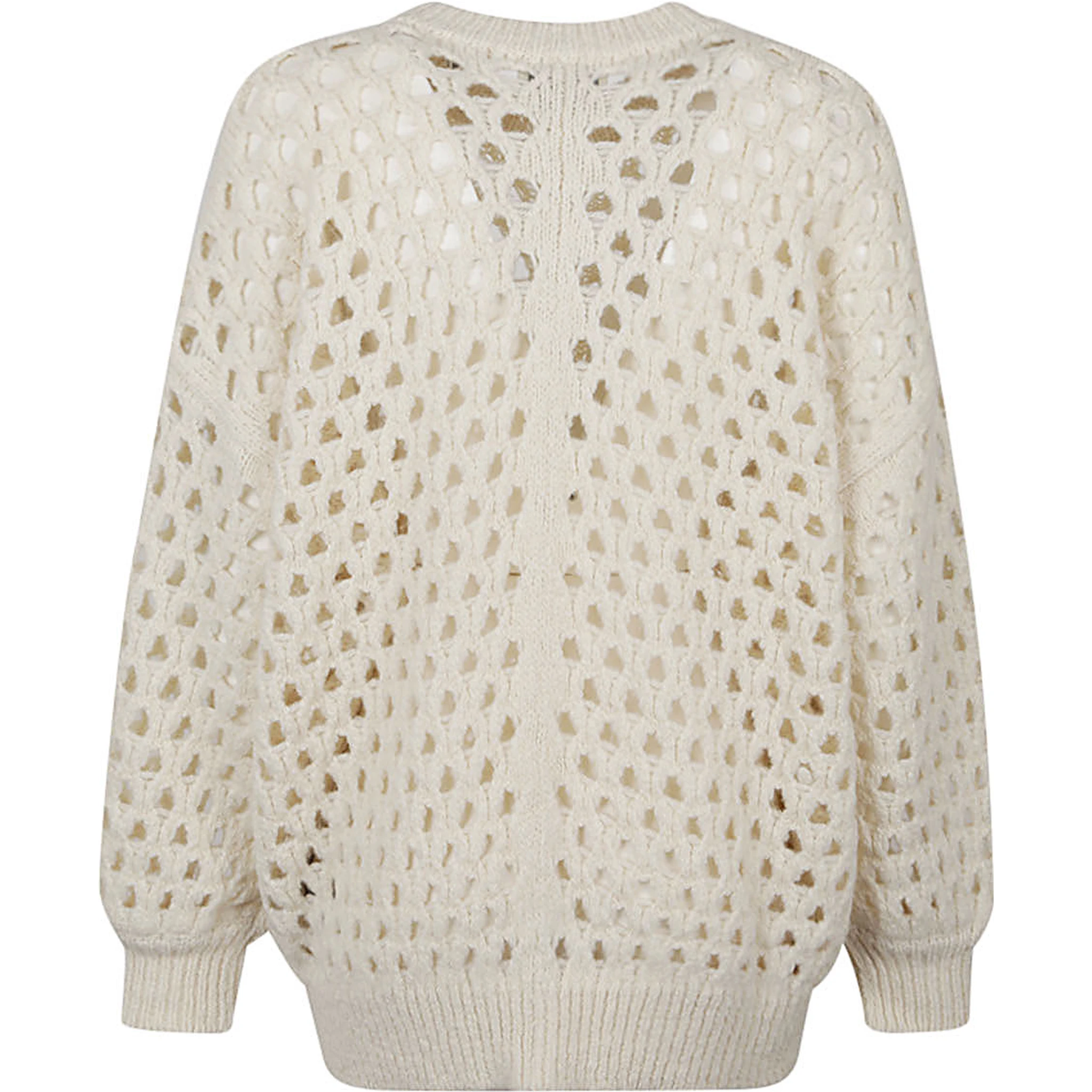 Wool Jumper With Balloon Sleeves And Crew Neck