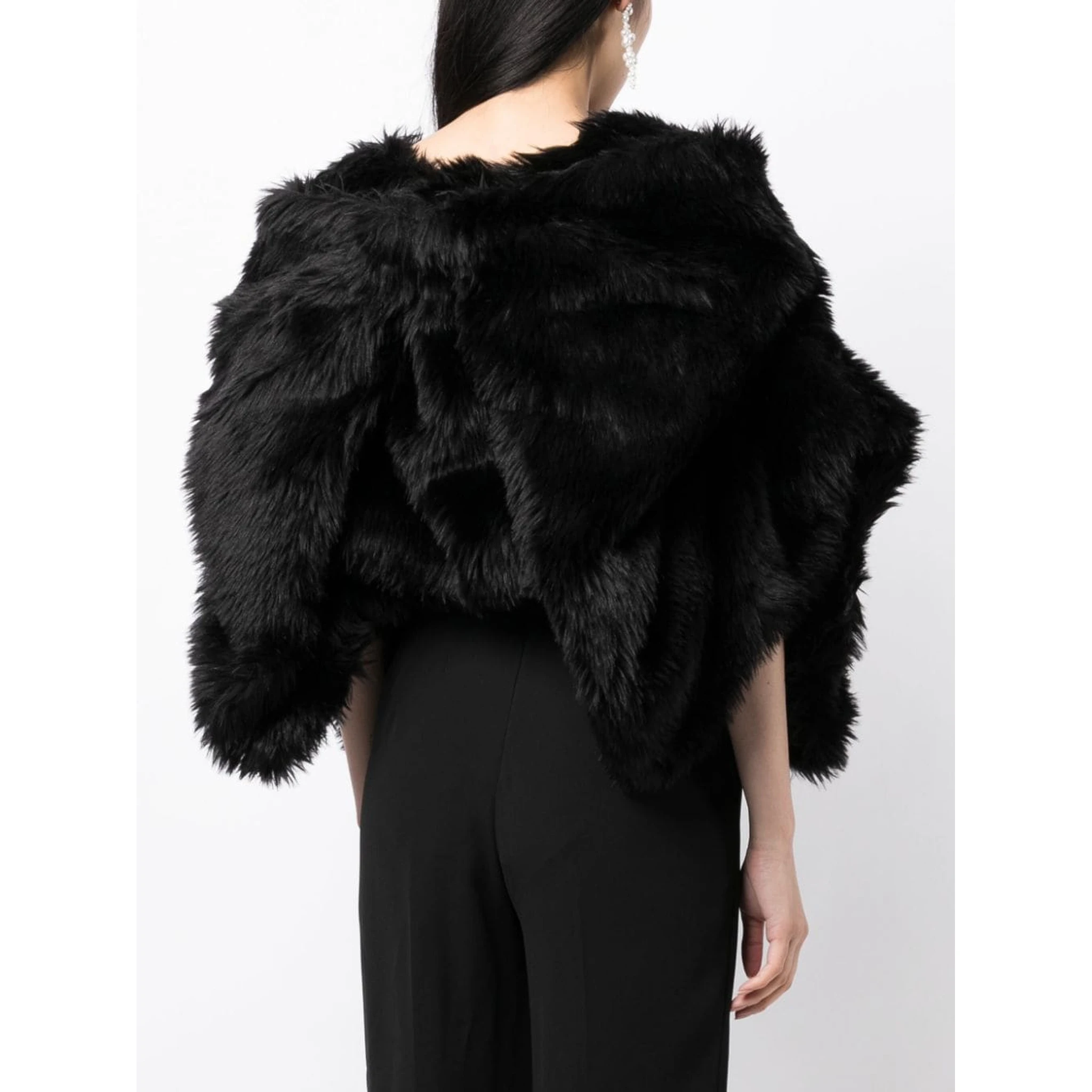 fur-design cropped blouse