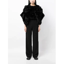 fur-design cropped blouse