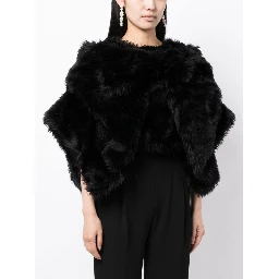 fur-design cropped blouse