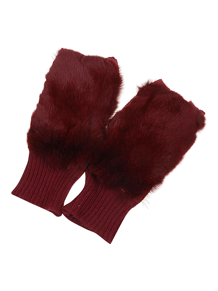 ALPO Shearling Gloves In Burgundy