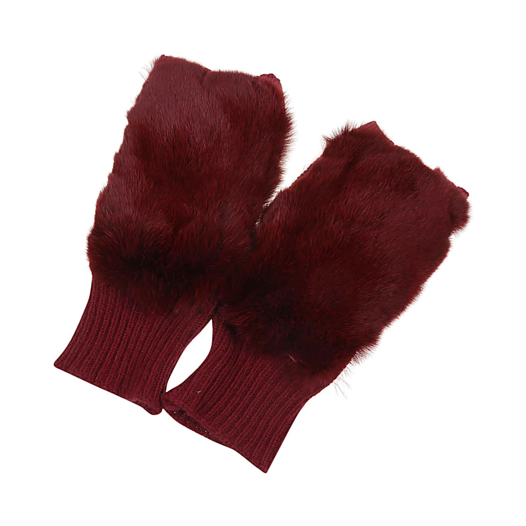 ALPO Shearling Gloves In Burgundy