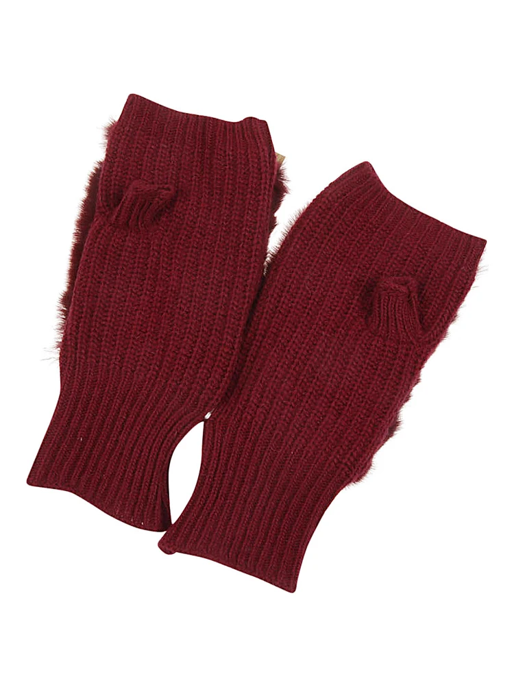 ALPO Shearling Gloves In Burgundy alternative