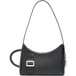 Luxe Traveler Leather Shoulder Bag In Black