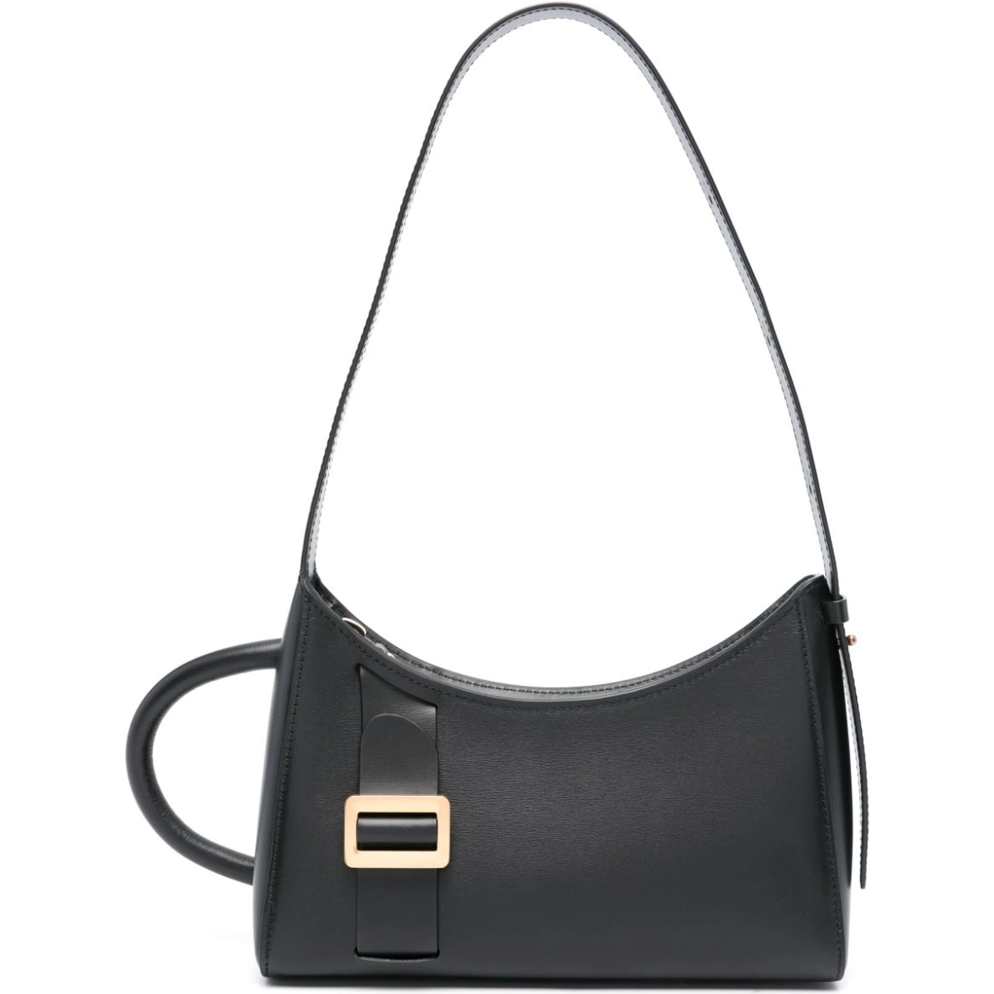Luxe Traveler Leather Shoulder Bag In Black