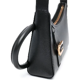 Luxe Traveler Leather Shoulder Bag In Black