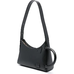 Luxe Traveler Leather Shoulder Bag In Black