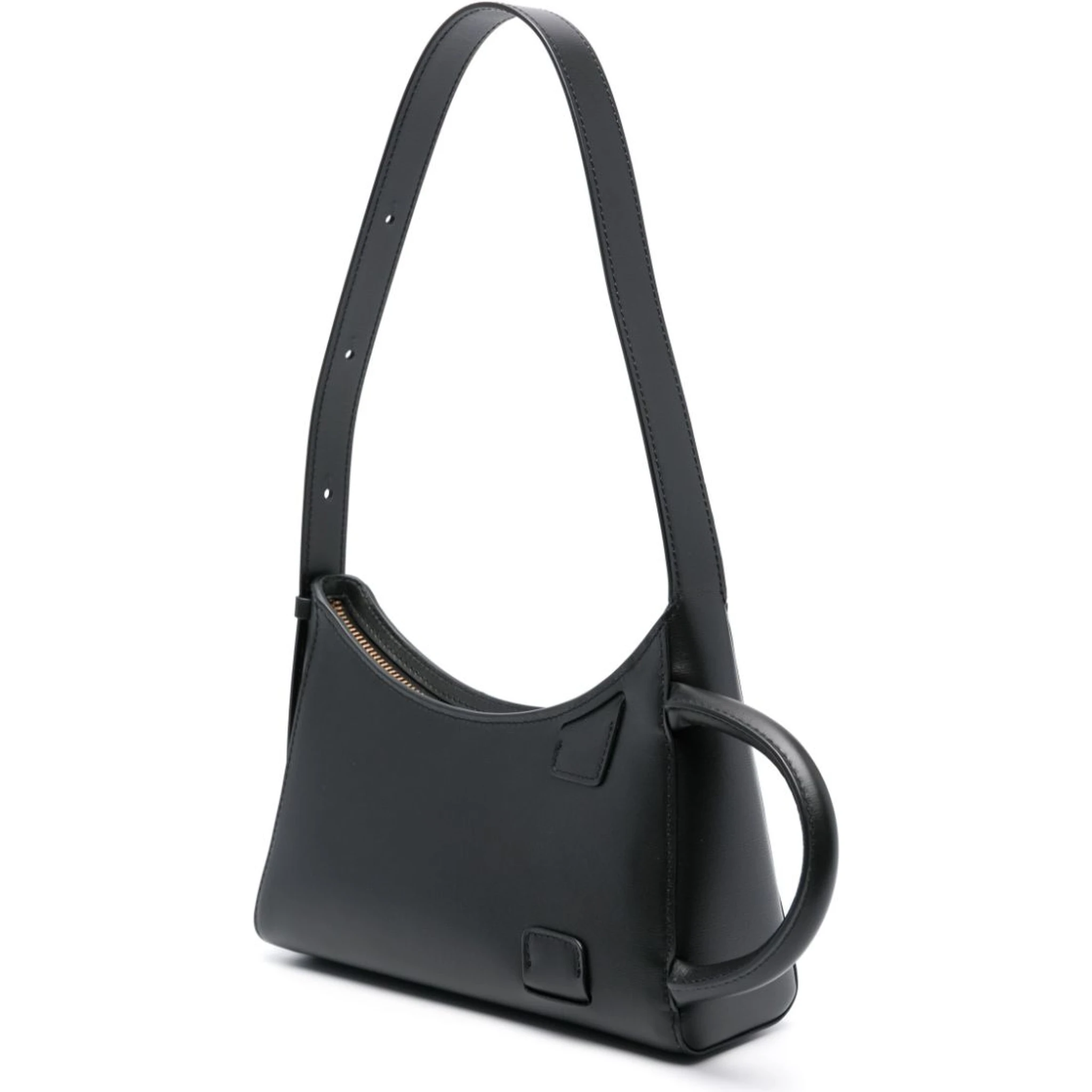 Luxe Traveler Leather Shoulder Bag In Black