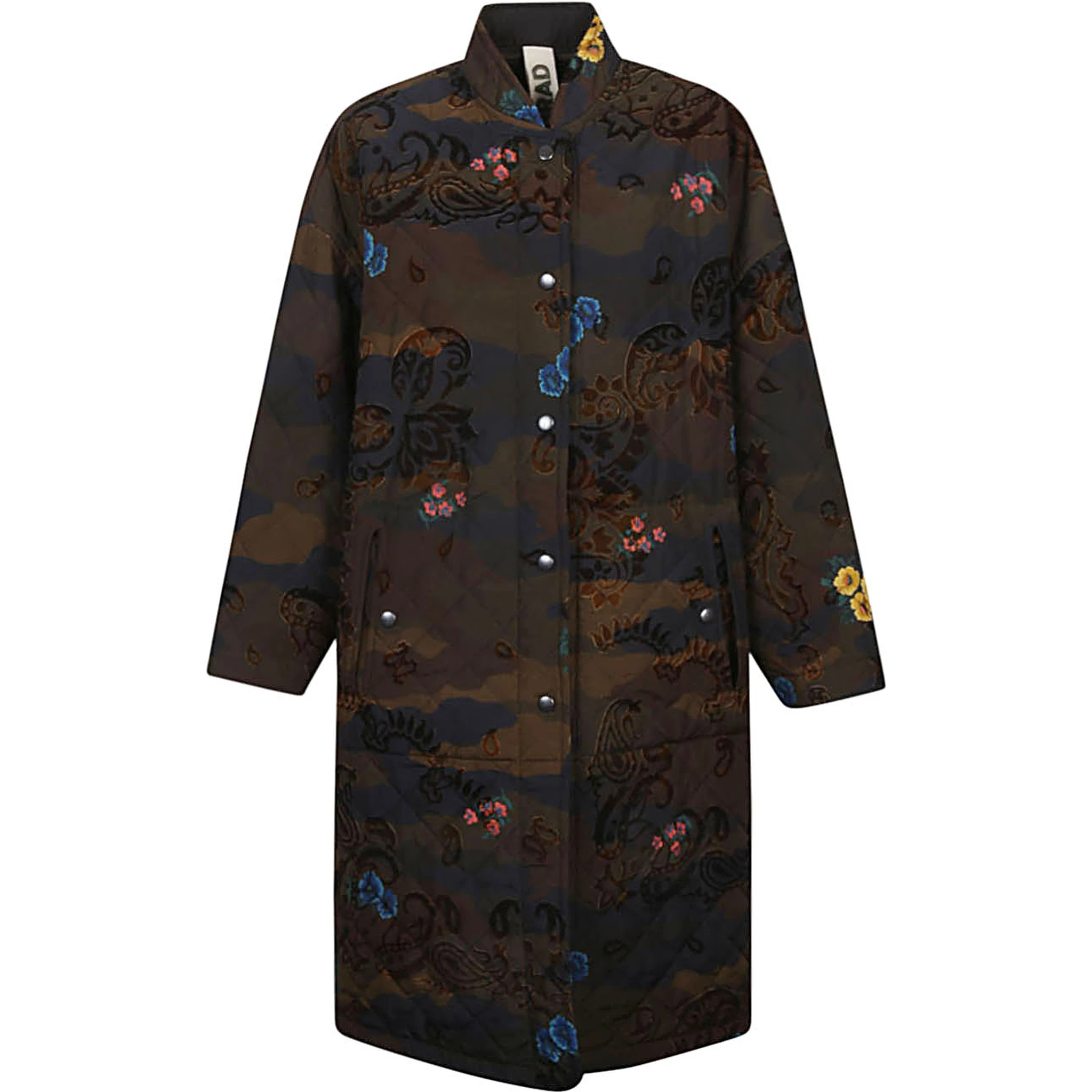 Green Petra Camouflage Print Ovesized Coat