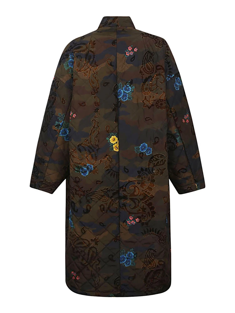 Green Petra Camouflage Print Ovesized Coat alternative