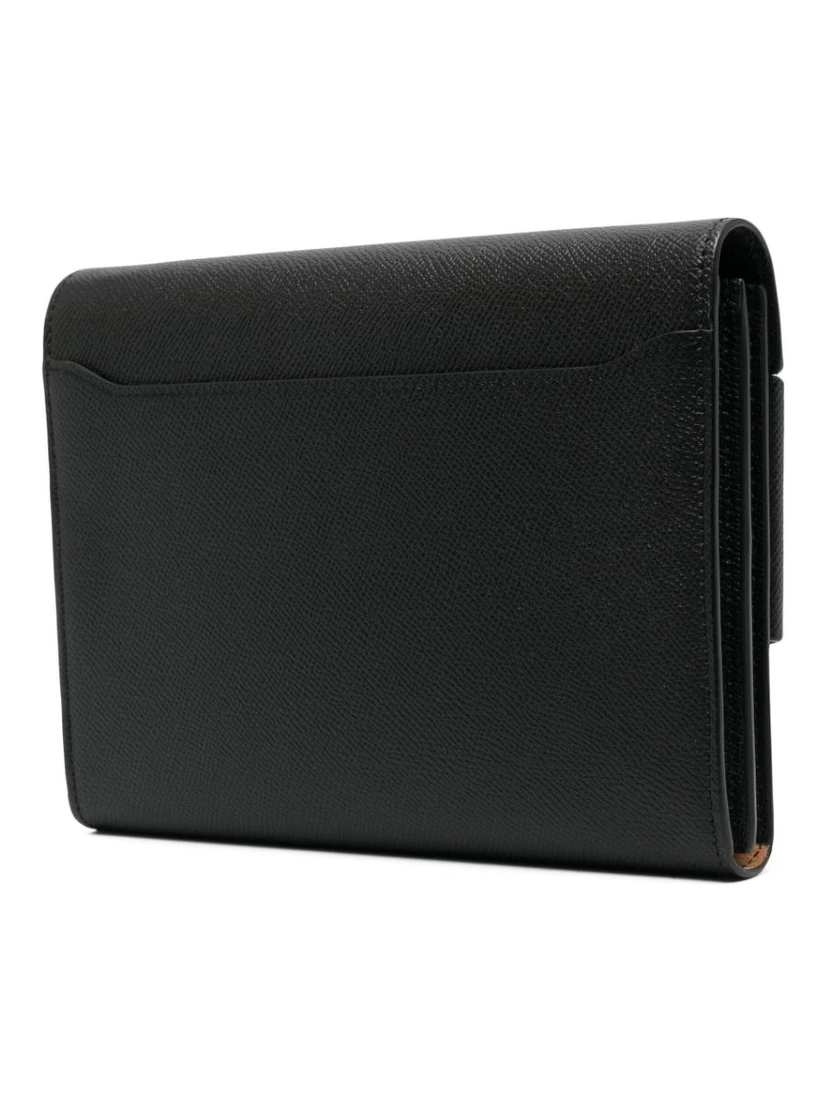 Buckle Travel Case Leather Crossbody Bag In Black