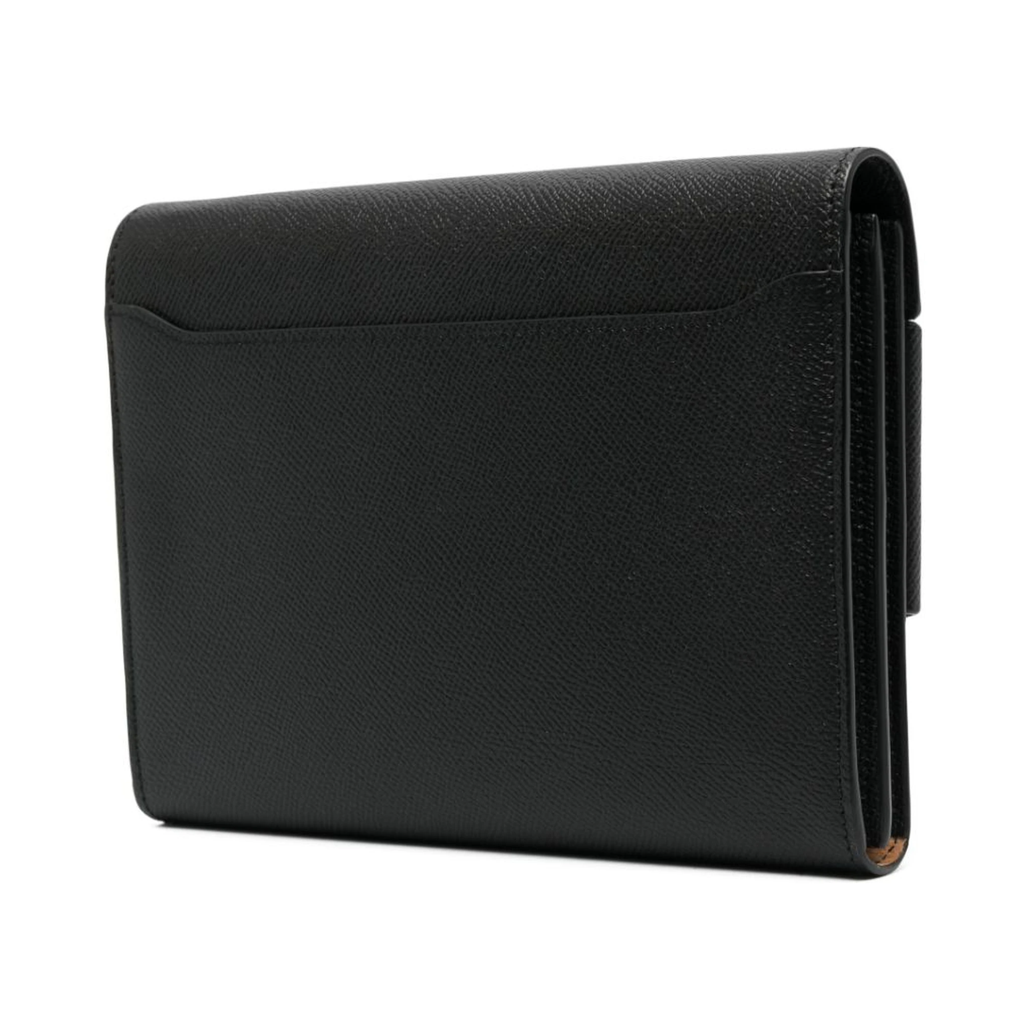 Buckle Travel Case Leather Crossbody Bag In Black