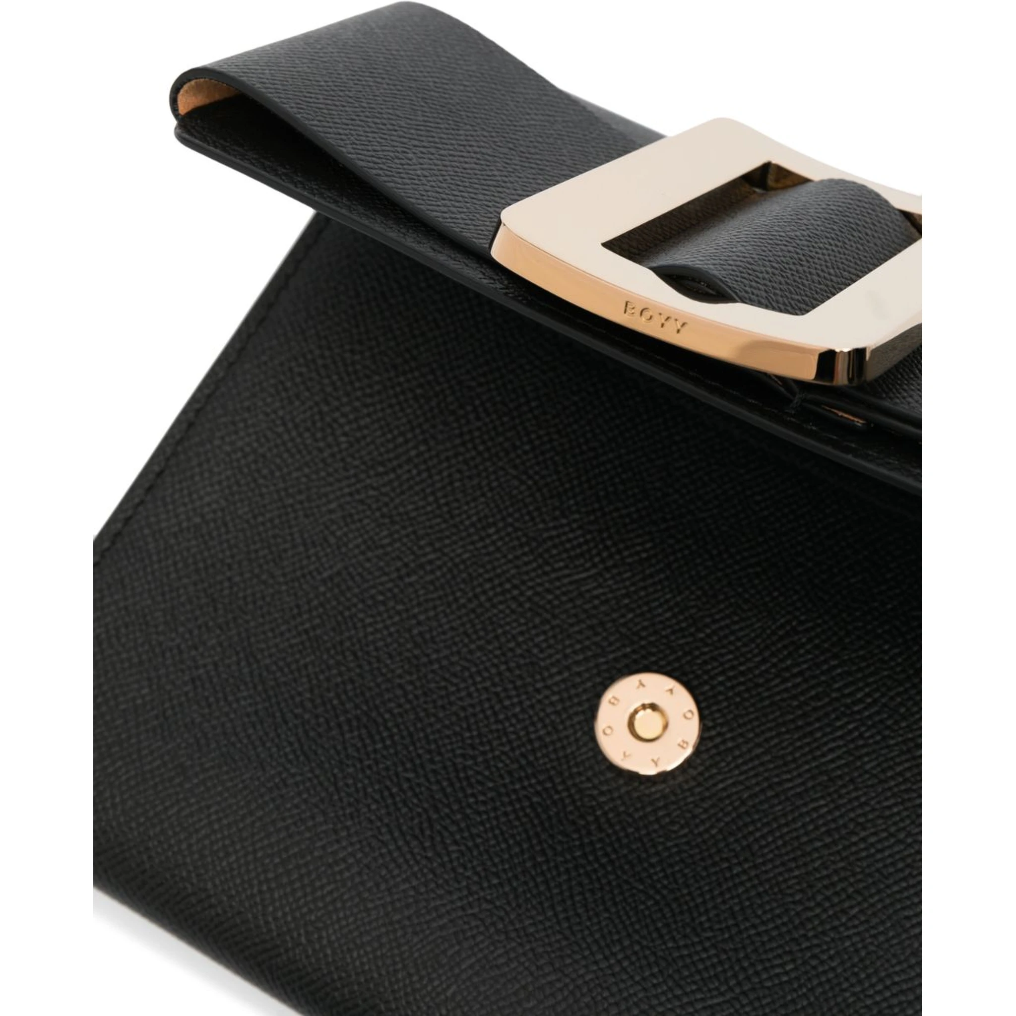 Buckle Travel Case Leather Crossbody Bag In Black