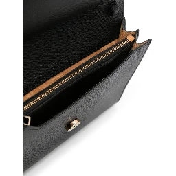 Buckle Travel Case Leather Crossbody Bag In Black