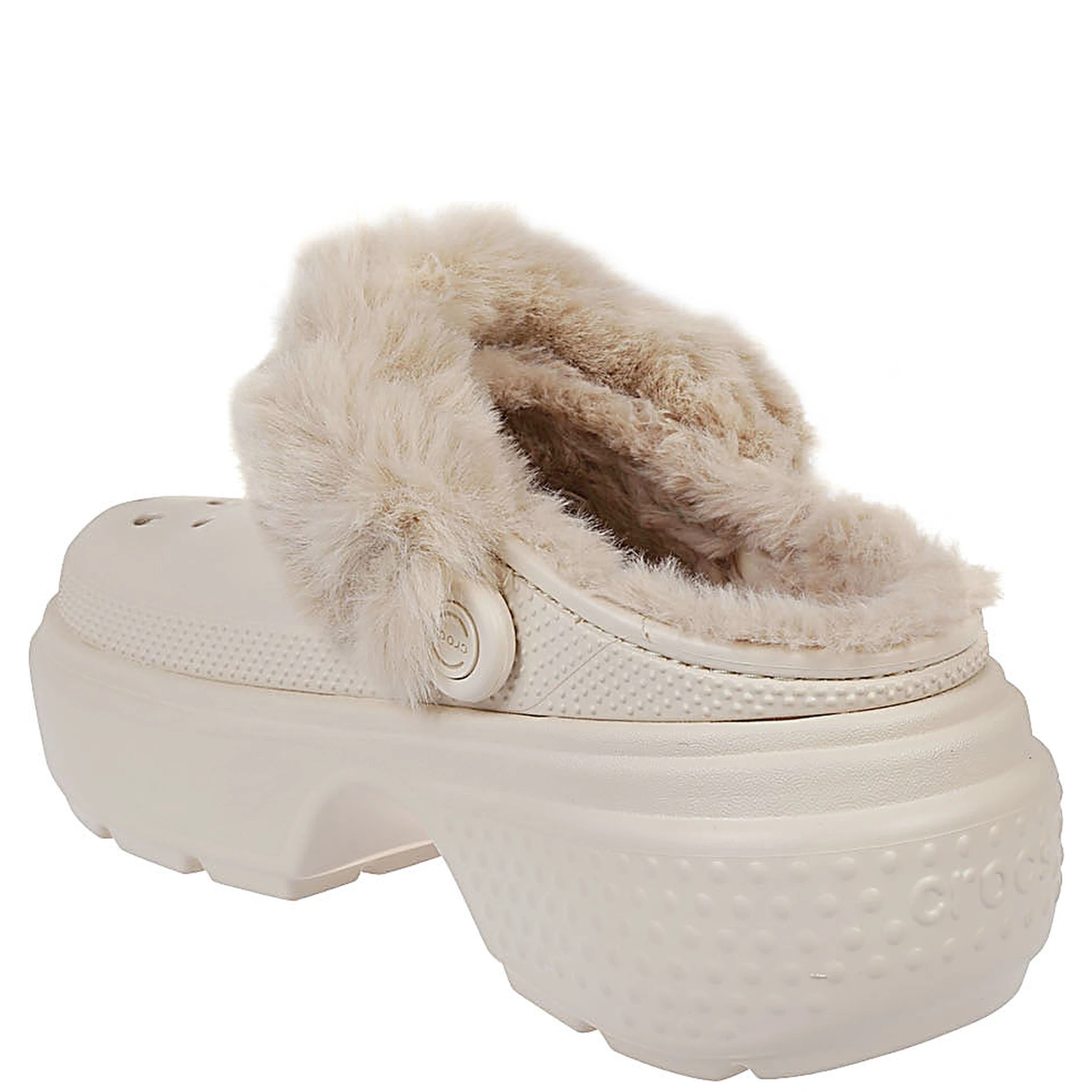CROCS Stomp Lined Clogs In Stucco-neutral In White