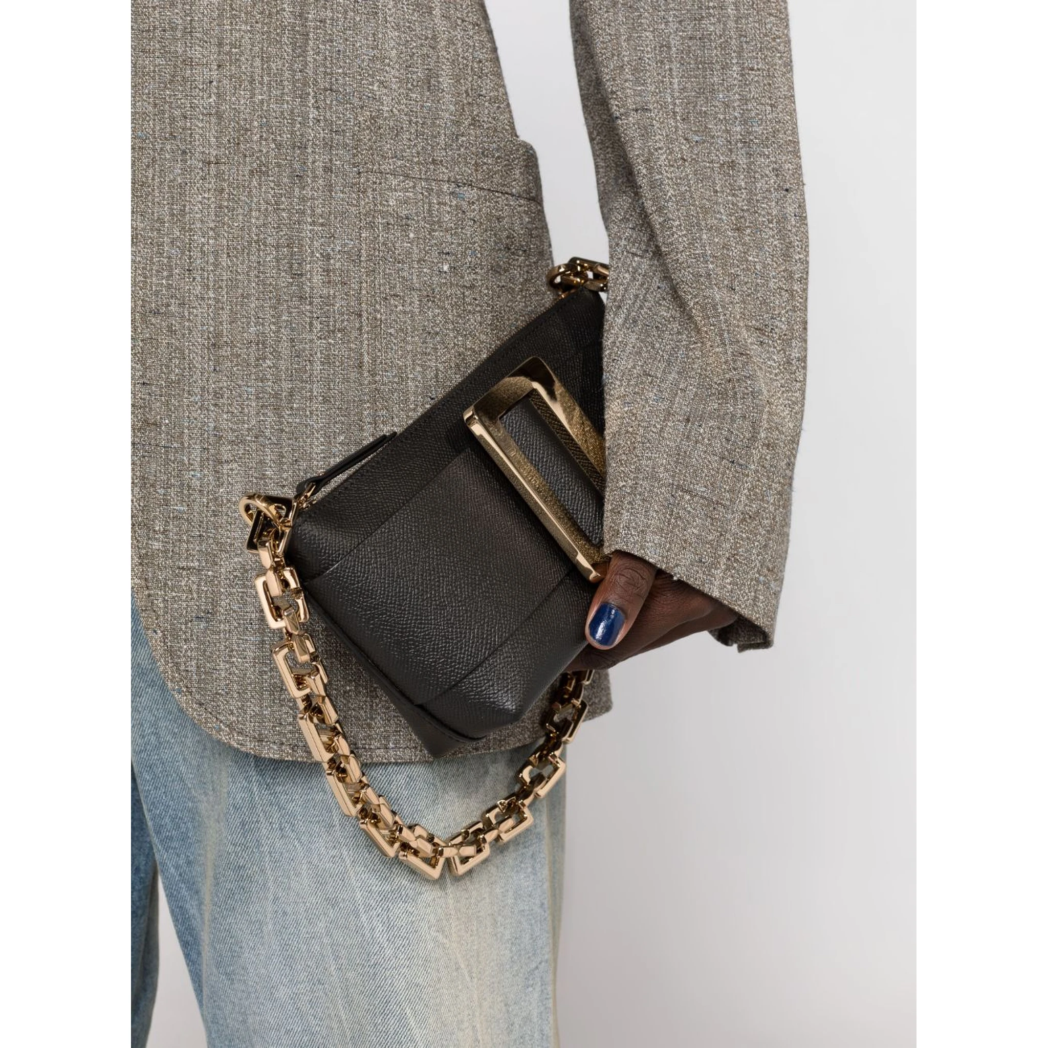 Buckle Pouchette Epsom Leather Handbag In Multicolor