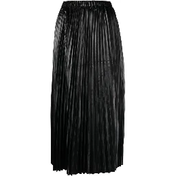 Cropped Leg Pleated Cotton Trousers In Black