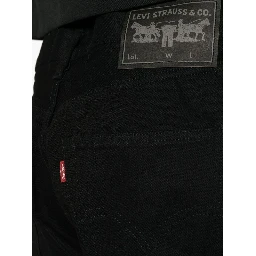 Cropped Leg Pleated Cotton Trousers In Black