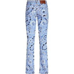Denim Jeans With Printed Bandana And Paisley In Clear Blue