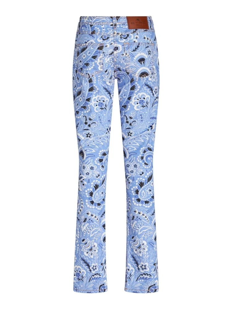 Denim Jeans With Printed Bandana And Paisley In Clear Blue alternative