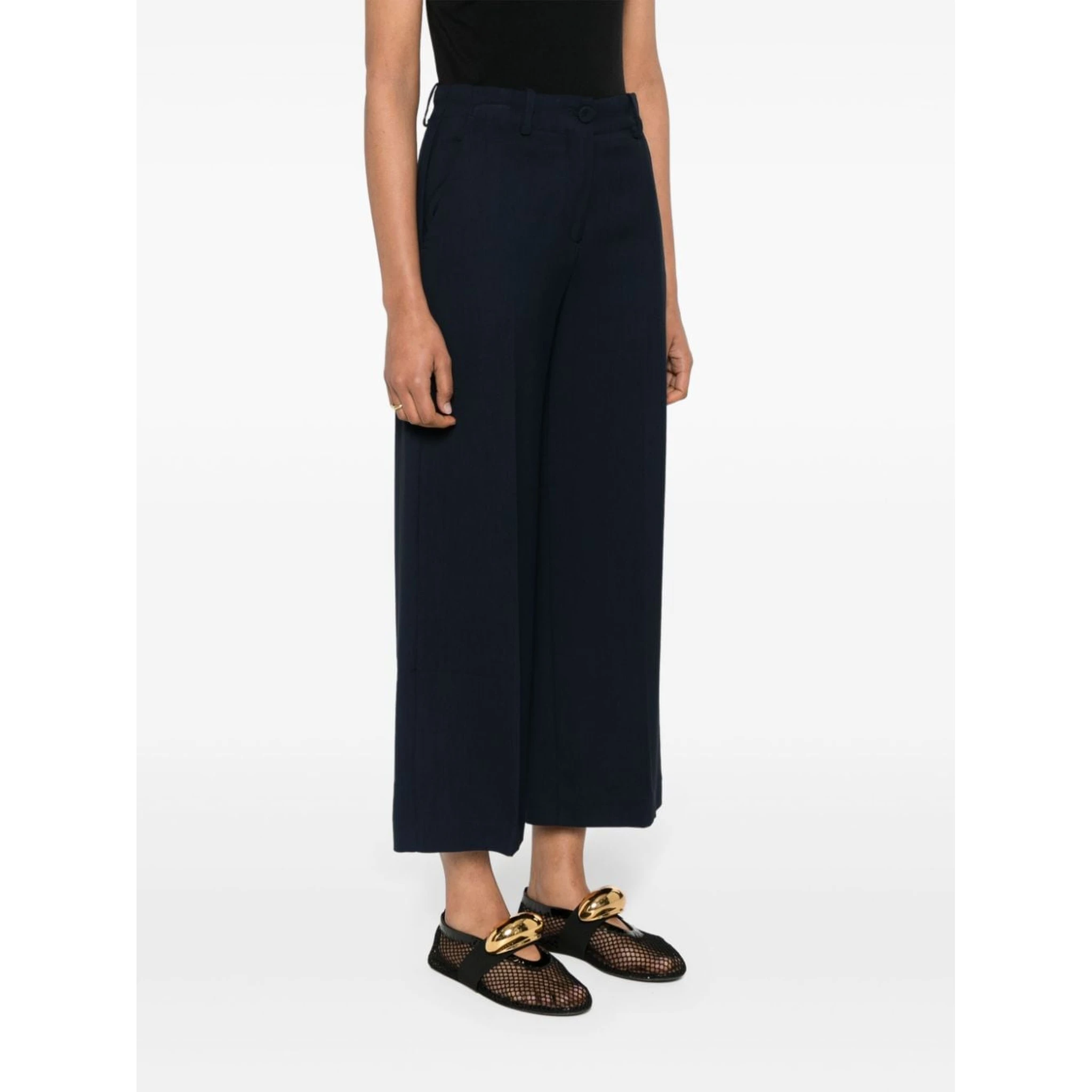 Wide-leg Trousers In Blue